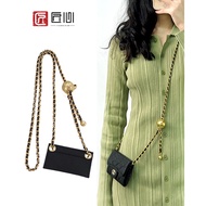 Handicraft Workshop CF Chanel Card Holder Modified Accessories Leather Shoulder Strap Crossbody Meta