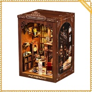 [flameer1] DIY Book Nook Easy to Assemble Miniature Library Scene Detailed Interior Library Book Noo