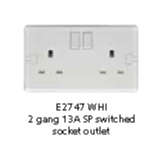 MK E2747 Whi | 2 Gang socket | 2 Gang 13A SP Switched Socket Outlet