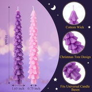 4 Pcs 10 Inch Christmas Advent Candle Set, Natural Beeswax Christmas Taper Candles for Xmas Decor, U