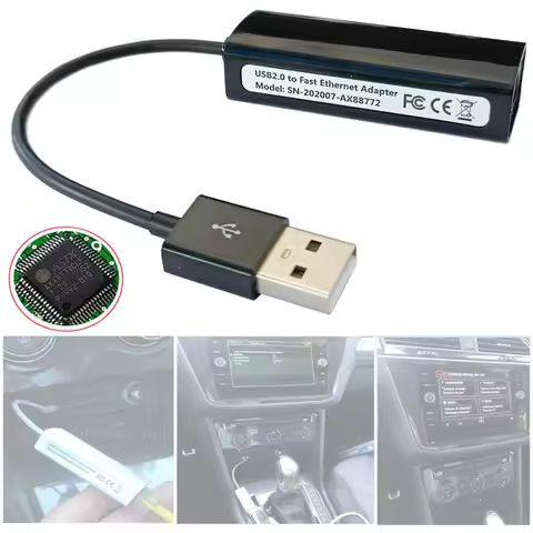 AX88772 USB-RJ45 DLink DUB E100 Ethernet Adapter for Volkswagen VW Tiguan Passat Golf MIB2 to Media 