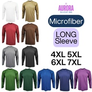 4XL-7XL Plus Size Men Microfiber Long Sleeve T-Shirt Baju Lengan Panjang Lelaki Baju Lelaki