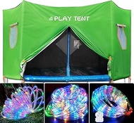 Trampoline Tent, 12 ft 14 ft 15 ft Trampoline Tent with 2 * 32.8Ft Ball String Lights, Oxford with S