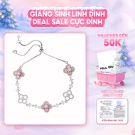 Miuu Silver four-leaf clover women's Silver bracelet, Sakura Cleef four-leaf clover women's bracelet