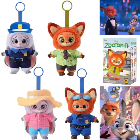 Disney Zootopia2 Series Blind Box Figurines Cute Judith Nick Flash Finnick Desktop Ornaments Kids Bi