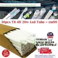 30pcs 20w 4ft LED Tube T8 1800LM Daylight / 6500k T8 Led Tube Light Wholesale Price led t8 tube ligh