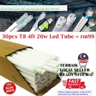 30pcs 20w 4ft LED Tube T8 1800LM Daylight / 6500k T8 Led Tube Light Wholesale Price led t8 tube light