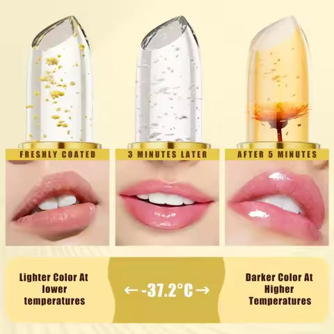 Color Changing Lipstick Gold Crystal Ph Lipstick Color Changing,Long Lasting 24 Hours Moisturizing G