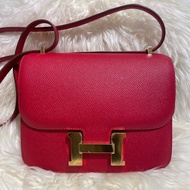 Hermes Mini Constance 紅色金扣