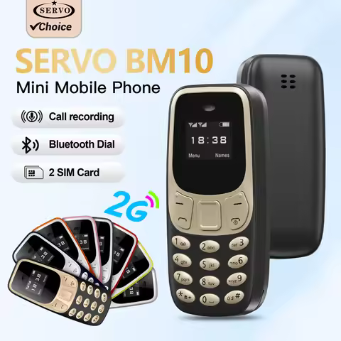 SERVO BM10 Super Mini Mobile Phone Dual SIM Magic Voice Dial Bluetooth Earphone Auto Call Recording 