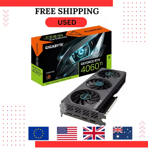 USED RTX 4060 Ti EAGLE 8G RTX 4060 Ti Graphics GDDR6 GPU PCI-E 4.0 128 bit 8 Pin Support Intel AMD C