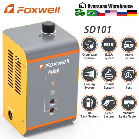 FOXWELL SD101 Car Smoke Leak Detector EVAP Smoke Machine Vacuum Tester Fuel Oil Pipe Leakage Locator
