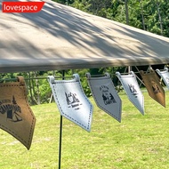 LOVESPACE 12Pcs Outdoor Felt Encampment Flags Camping Pentagon Decorative Flags Parachute Cord Lengt
