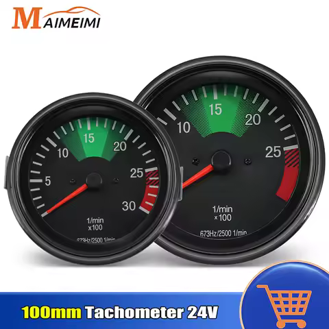24V 100MM Digital Tachometer For Mercedes Truck 2500rpm 3000rpm Meter Instrument Cluster Auto Gauge 