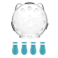 P.K.YO-Cat Muzzle for GroomingBreathable Cat Muzzle Helmet with 4 Silicone Shoes Cat Astronaut Helme