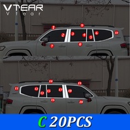 Vtear แถบตกแต่งหน้าต่างรถยนต์ Toyota Land Cruiser LC300 2022 2023 2024ชิ้นส่วนวาล์วสแตนเลสภายนอกรถยน