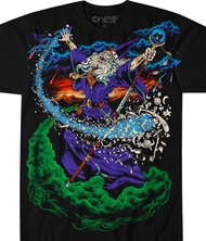 Liquid Blue Vintage Wizard Jumbo Fantasy Print Short Sleeve T-shirt