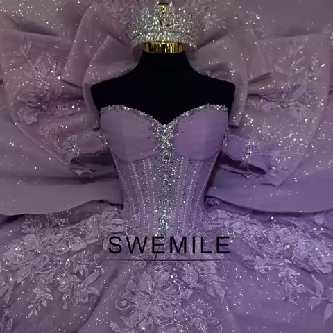 SWEMILE Customized Princess Ball Gown Quinceanera Dresses Vestidos De 15 Anos XV 3D Flower Lace Form