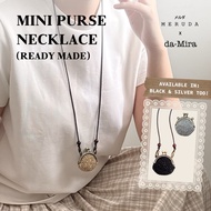 Meruda x da-Mira | Ready Made Mini Purse Necklace (Gold/Silver/Black) | Mini Crochet Necklace Handma