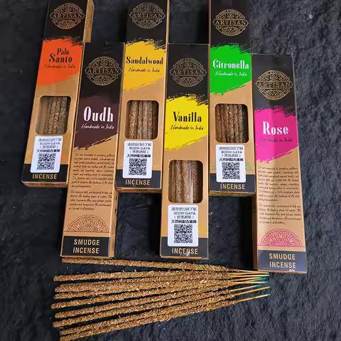 1x Natural Rubbing by hand Indian Incense Sticks White Sage Palo Santo High-end Sandalwood Joss Stic