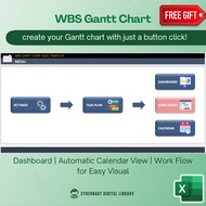Excel Template - Automated WBS Gantt Chart Generator (Free 12-in-1 Bundle Excel Course Books)