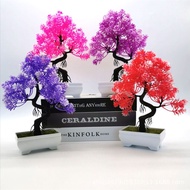 Cute Small Fake Bonsai with Pot Artificial Plant for Bedroom Nightstand Relaxing Decor