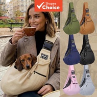 Adjustable Single-Shoulder Crossbody Bag for Small to Medium Dogs/Cats/Pets, Foldable Outdoor Travel