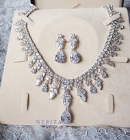Neriza Jewelry/ชุดเครื่องประดับเพชรสังเคราะห์เกรดพรีเมี่ยมประกายเที่ยบเท่าเพชรแท้ เครื่องประดับเจ้าส