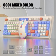 K820 Mixed led light wired mechanical feeling gaming keyboard and mouse combo