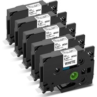 5-Pack Replacement for Brother  Touch Label Tape TZe-231 12mm  Laminated White Label Tape  AZe-231