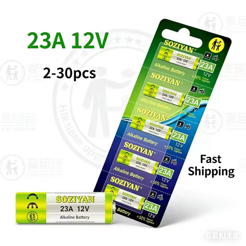 12V 23A A23 Alkaline Battery, Long-Lasting for Doorbell, Remote Control, Toys, Universal Compatible 