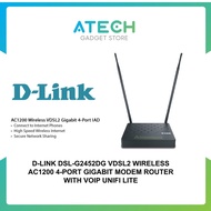 D-LINK DSL-G2452DG VDSL2 WIRELESS AC1200 4-PORT GIGABIT MODEM ROUTER WITH VOIP UNIFI LITE