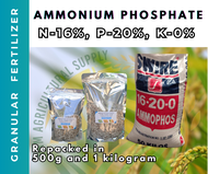 Ammonium Phosphate Swire, 16-20-0 Granular Fertilizer, repacked in 500g and 1 Kg pack.