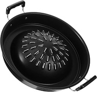 Zerodeko Thai Korean BBQ Grill Pan, Smoke Steak Grill Charcoal Pans, Iron Barbecue Grill Toppers Barbecue Grill Plates for Shabu Vegetable Egg Pork Beef Meat Garlics