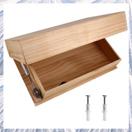 Solid Wood Floating Shelf with Hidden Compartment Wall-Mounted Storage Rack Home Decor