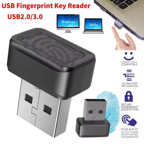 USB Fingerprint Key Reader For Windows 10/11 Hello Security Key Biometric Scanner PC Fingerprint Sen