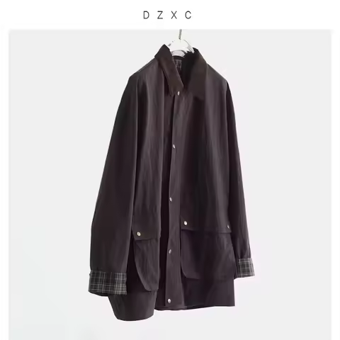 Barn-Style Workwear Jacket, Women's Oversized Pure Cotton Top