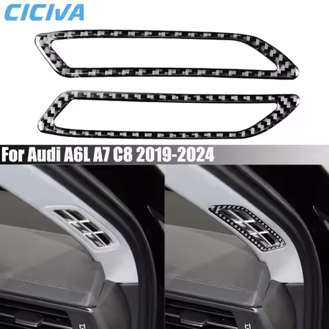 Carbon Fiber Car Accessories A-pillar Air Vent Frame Interior Cover Modified Trim Soft Sticker For A