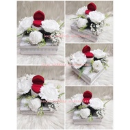 gubahan bekas cincin risik/tunang/nikah-single ring(white silver)