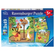 German Ravensburger Puzzle-Winnie The Pooh 3 In Group (3 * 49P) RV05187