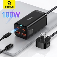 Baseus ที่ชาร์จแบตเตอรี่แล็ปท็อป100W 65W อะแดปเตอร์4 In 1สำหรับ iPhone 15 14 13 12 Pro Max Samsung ท