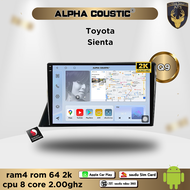 จอแอนดรอยตรงรุ่น สำหรับ Toyota Sienta จอ 10 นิ้ว CPU 4-8 Core RAM 2-8GB ROM 16-256GB เครื่องเสียงต