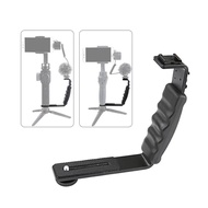 Handheld L-shaped Gimbal Expansion Bracket Holder with 2 Hot Shoe Mounts Accessory Replacement for DJI OSMO Mobile Zhiyun Smooth 4 Gimbal Stabilizer for Microphone Video Light