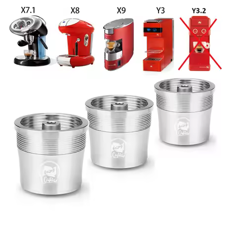 Reusable Coffee Capsule for illy Coffee Machine Refilable Stainless Steel Coffee Capsule Tamper Spoo