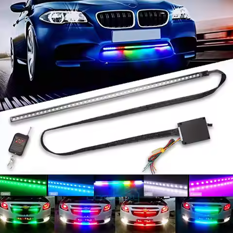 22 Inch 48 LED RGB Knight Rider Scanner Flash Car Strobe 7 Color Light Kit Strip Paoma Breathing Lig