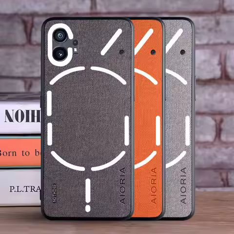 Case for Nothing Phone 1 one coque Luxury textile Leather skin soft TPU hard phone cover funda for n