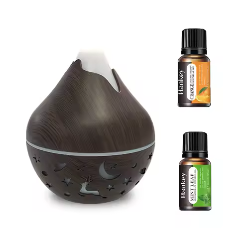 With 2 oils,200ml Humidifier usb Home Essential Oil diffuser Aromatherapy humidifier and seven-color