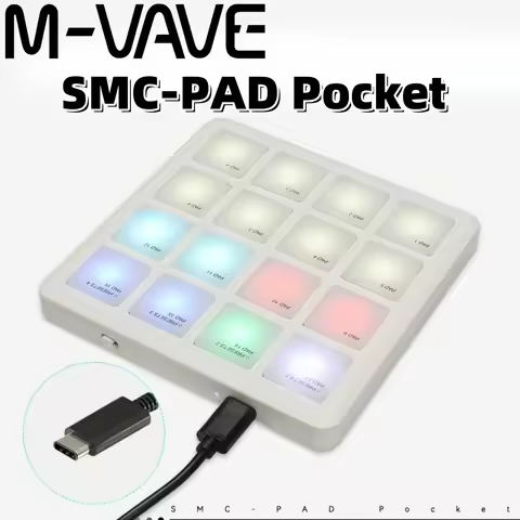 M-VAVE SMC-PAD Pocket Wireless Bluetooth MIDI Drum Pad Controller |16 Strike Pads|Velocity Sensitive