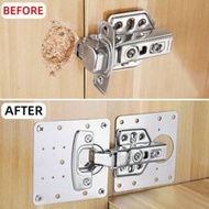 1pc Reinforcement Hinge Fixing Plate, Stainless Steel Hinge Installation Plate For Cabinet Door Hing