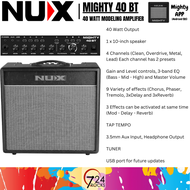 NUX amplifier Nux Mighty 40 BT 40 Watts 10 Inch Modelling Powered Electric Guitar Amp Amplifier Speaker nux mighty 40bt guitar amplifier nux mighty amp modeling amp guitar speakers nux mighty 40bt guitar amplifier guitar bluetooth amplifier 724ROCKS